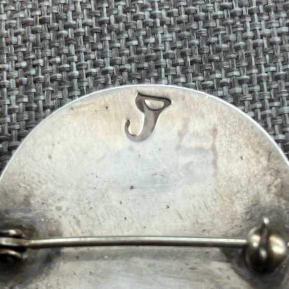 Vintage Sterling Silver Pin Brooch Hopi Aztec Tribal Native American Textured - Picture 6 of 8